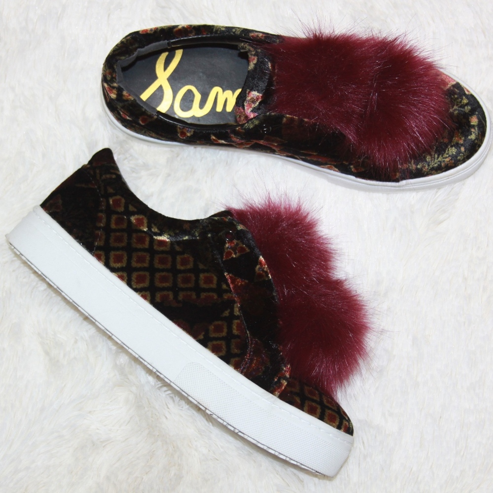 Sam Edelman 'Leya' Faux Fur Laceless Sneakers